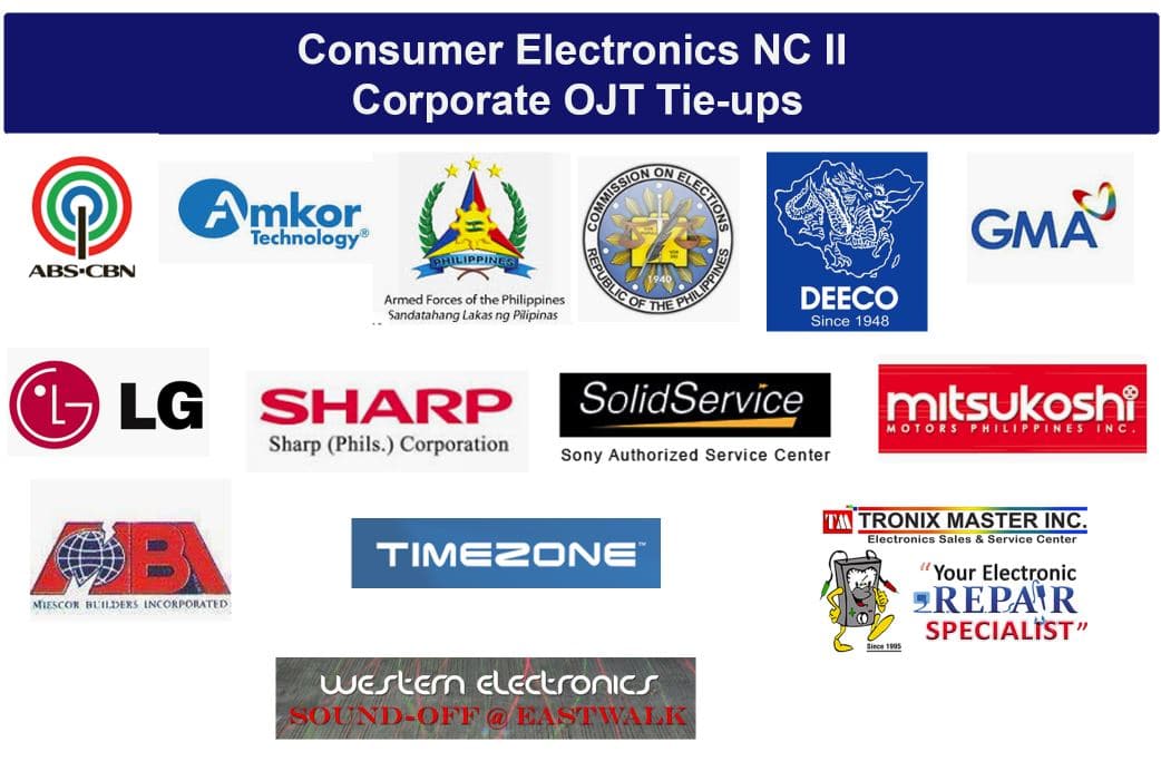 Consumer Electronics NCII OJT tie ups